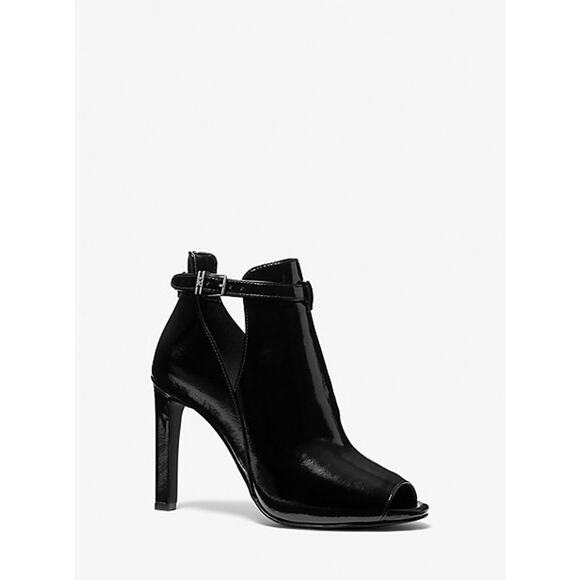 NWT Michael Kors Lawson Black Faux Leather Ankle Boot Women’s US 8.5/EU 39 - Picture 1 of 3